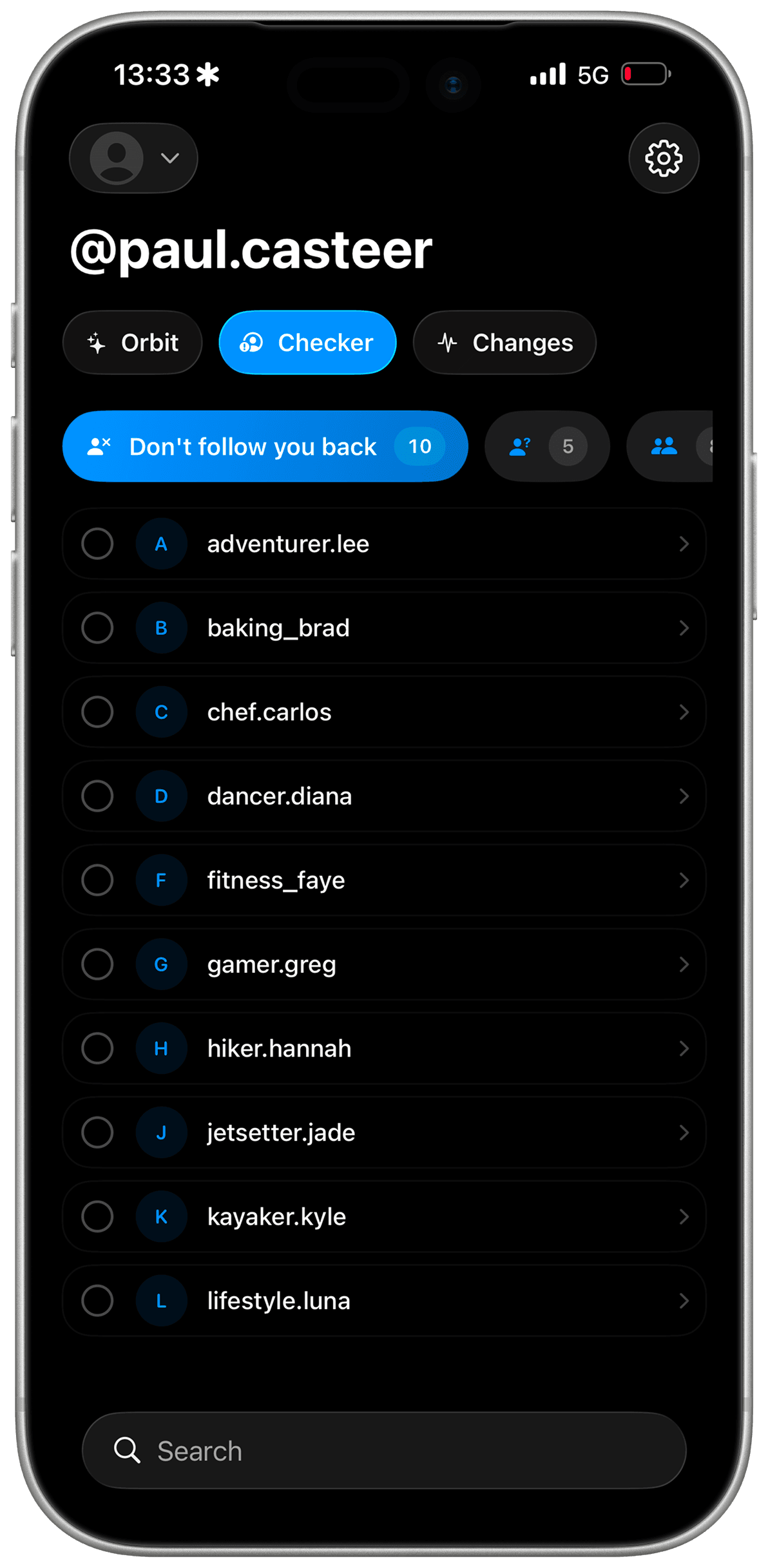 See who doesn't follow you back.